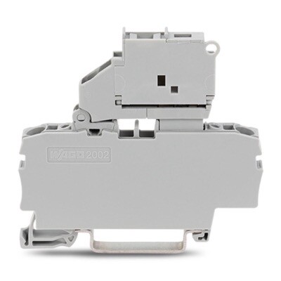 2002-1611 WAGO TOPJOB S 2-conductor Fuse Terminal Block with Pivoting Fuse Holder and End Plate for 5 x 20mm