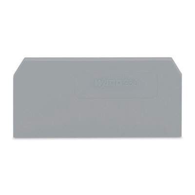 280-308 WAGO Intermediate and End Plate 2.5mm Thick Grey