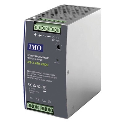 LPS-3-240-24DC IMO LPS Series Three Phase Power Supply 340-550V AC Input 24V DC Output 240 Watts 10A