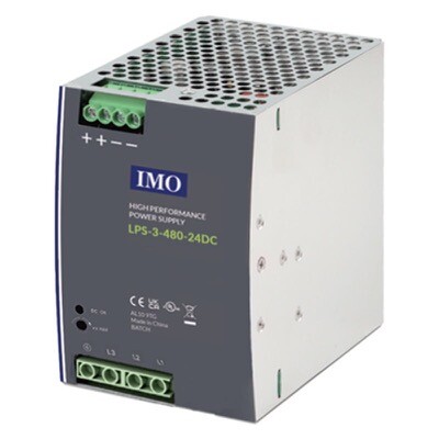 LPS-3-480-24DC IMO LPS Series Three Phase Power Supply 340-550V AC Input 24V DC Output 480 Watts 20A