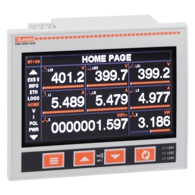 DMG9000D048 Lovato Power Analyzer with Widescreen Colour LCD Auxiliary Supply 12-48VDC Expandable with 3 EXP Modules