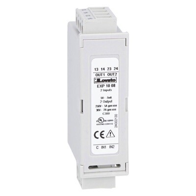 EXP1008 Lovato Expansion Module EXP 2 Opto-isolated Digital Input Outputs Rated 5A 250V AC