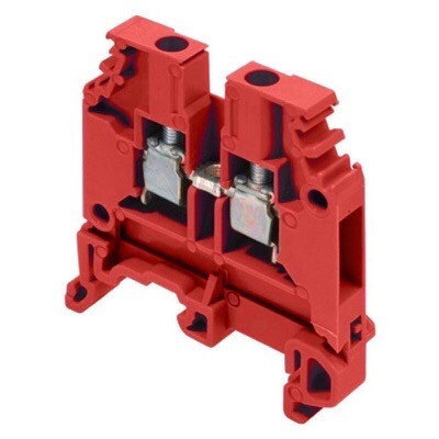 1SNA105032R1500 Entrelec SNA 4mm Red DIN Rail Terminal for TS35 &amp; TS32 Rail Single Feed Through M4/6