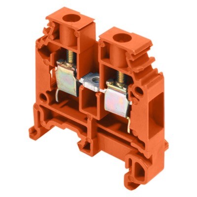 1SNA105004R2200 Entrelec M6/8 6mm Orange DIN Rail Terminal for TS35 &amp; TS32 Rail Single Feed Through