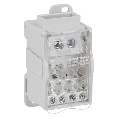 ACB1P520A12 Lovato ACB Power Distribution Block Single-pole 520A 12 Terminals