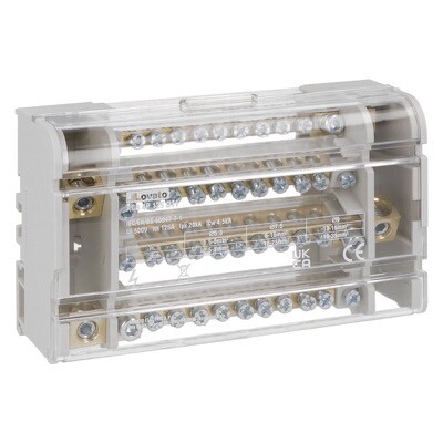 ACB4P125D11 Lovato ACB Power Distribution Block Four-pole 125A 11 Terminals