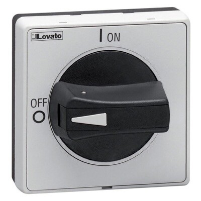 GAX62B Lovato GA Padlockable Black Isolator Handle Screw Fix 65 x 65mm