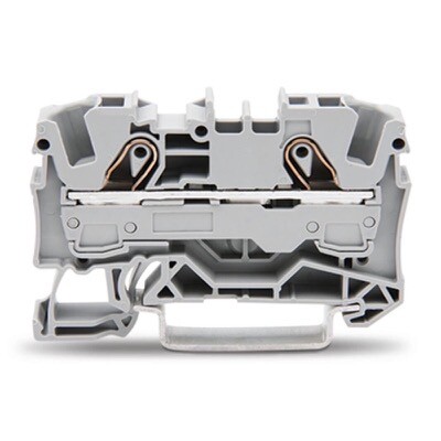 2006-1201 WAGO TOPJOB S 2-conductor Through Terminal Block 6mm2 Suitable for Ex e II Applications Side and Centre Marking