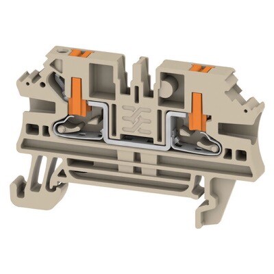 2847200000 Weidmuller AL2C 2.5 Feed-through Terminal Block PUSH IN Dark Beige 2.5mm2 24A 800V