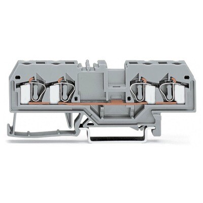281-652 WAGO 4-conductor Through Terminal Block 4mm2 Center Marking for TS35 DIN Rail CAGE CLAMP Grey