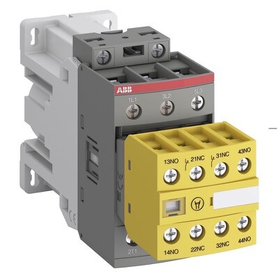 1SBL296082R3022 ABB AFS38Z-30-22-30 3 Pole Safety Contactor 18.5kW 38A AC3 24V DC 2 NO &amp; 2 NC Auxiliary Contacts