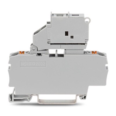 2202-1611 WAGO TOPJOB S 2-conductor Fuse Terminal Block with Push-button 2.5mm2 without Blown Fuse Indication