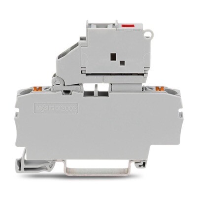 2202-1611/1000-541 WAGO TOPJOB S 2-conductor Fuse Terminal Block with Push-button 2.5mm2 with Blown Fuse Indication 12-30V