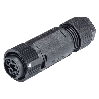46.051.4554.1 Wieland RST16I5/4S B1 ZT6 SW RST Mini 4 Pole Female Connector Suitable for Cable 7.1 - 13mm 16A