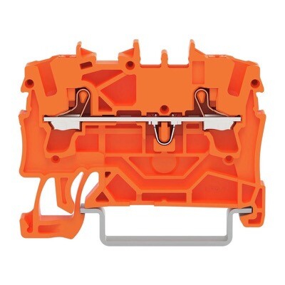 2202-1202 WAGO TOPJOB S 2-conductor Through Terminal Block with Push-button 2.5mm2 TS35 Push-in Orange
