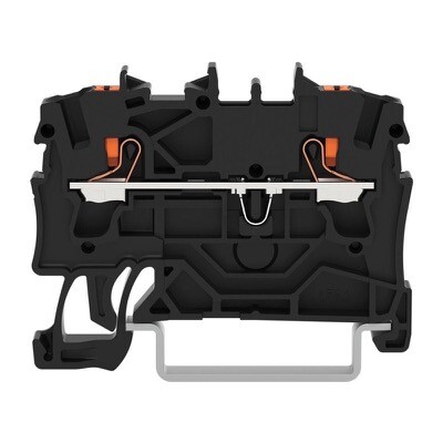 2202-1205 WAGO TOPJOB S 2-conductor Through Terminal Block with Push-button 2.5mm2 TS35 Push-in Black