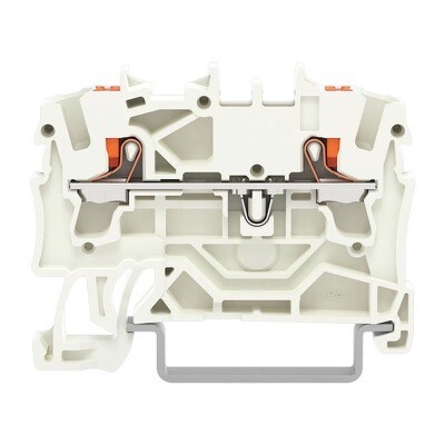 2202-1209 WAGO TOPJOB S 2-conductor Through Terminal Block with Push-button 2.5mm2 TS35 Push-in Light Grey