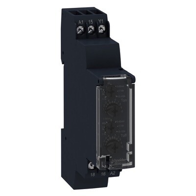 RE17RLMU Schneider Modular Timing Relay 8A 1 C/O 1s-100h Asymmetrical Flashing 24-240VAC