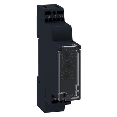 RE17RMJU Schneider Modular Timing Relay 8A 1 C/O 1s-100h Time Delay Relay 10 Functions 12VAC/DC