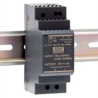 HDR-30-12 MEAN WELL HDR-30 Ultra Slim DIN Rail Power Supply 2A 24W 85-264V AC Input Voltage 12V DC Output Voltage 