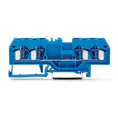 281-654 WAGO 4-conductor Through Terminal Block 4mm2 Suitable for Ex i Applications Centre Marking for DIN Rail TS35