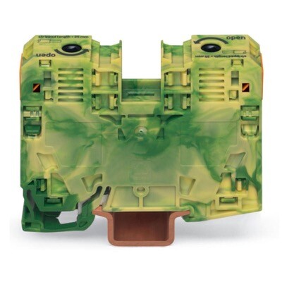 285-137 WAGO 2-conductor Ground Terminal Block 35mm2 Lateral Marker Slots Only for DIN 35 x 15 Rail Power CAGE CLAMP G/Y
