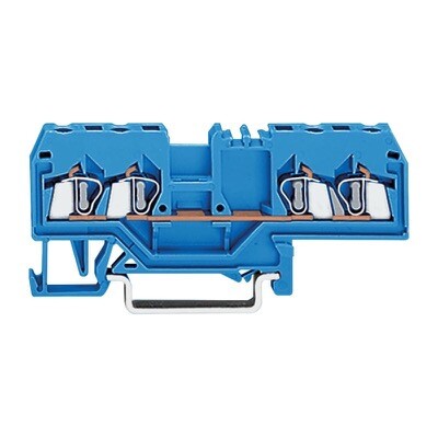 280-634 WAGO 4-conductor Through Terminal Block 2.5mm2 Suitable for Ex i Applications Centre Marking for DIN-Rail TS35