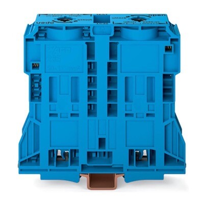 285-1184 WAGO 2-conductor Through Terminal Block 185mm Lateral Marker Slots Only for DIN 35 x 15 Rail Power CAGE CLAMP 185mm2 Blue