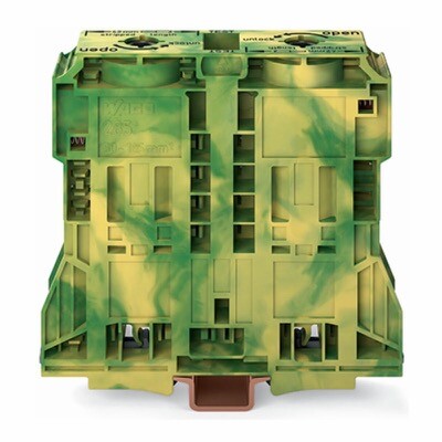 285-1187 WAGO 2-conductor Ground Terminal Block 185mm2 Lateral Marker Slots Only for DIN 35 x 15 Rail Power CAGE CLAMP 185mm2 Green/Yellow