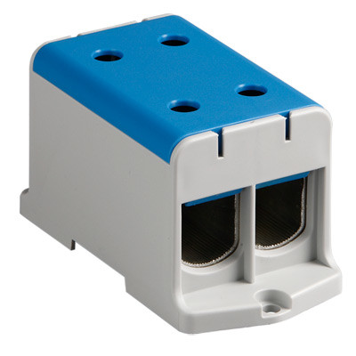 KE69.2 Ensto Clampo Pro 240mm Blue DIN Rail Terminal for TS35 Rail/Base Mounting Four linked Connections