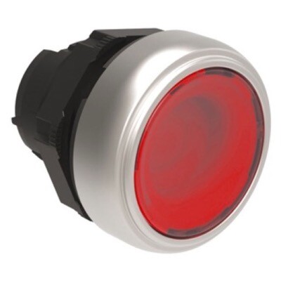 LPCBL104 Lovato Electric Platinum Illuminated Red Flush Pushbutton Actuator 22.5mm Spring Return