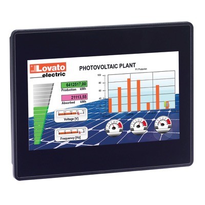 LRHA07 Lovato LRH HMI Display 7&quot; TFT LCD 64K Colours Touch Screen LED Backlit 24VDC Supply Ethernet USB