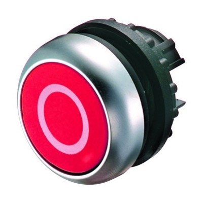 M22-D-R-X0 Eaton RMQ-Titan Red Flush Pushbutton Actuator with &#039;O&#039; symbol 22.5mm Spring Return 
