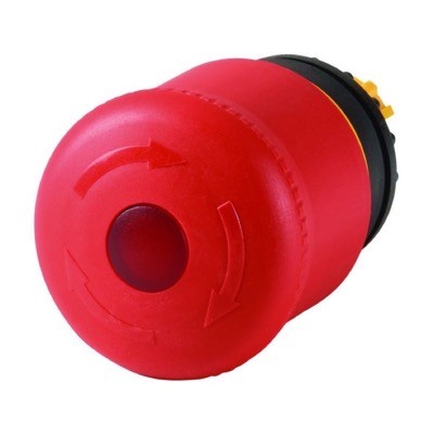 M22-PVLT Eaton RMQ-Titan 38mm Red Emergency Stop Illuminated Pushbutton Actuator 22.5mm Twist to Release