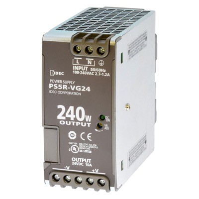 PS5R-VG24 IDEC PS5R-V Slim-Line Power Supply 10A 240W 85-264VAC Input Voltage 24VDC Output Voltage