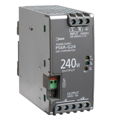 PS6R-G24 IDEC PS6R Slim-Line Power Supply 10A 240W 85-264VAC Input Voltage 24VDC Output Voltage