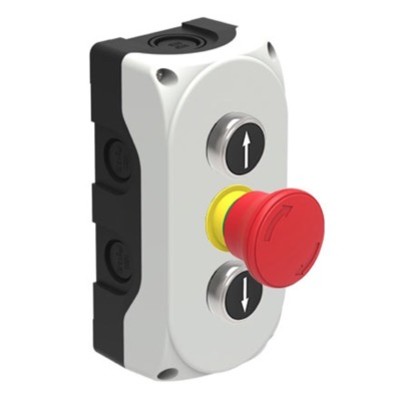 S3P109110 Lovato Electric S3P Platinum Enclosure Black &#039;Up Arrow&#039; 1 x N/O Emergency Stop 1 x N/C &#039;Down Arrow&#039; 1 x N/O 