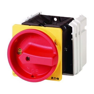 T5B-1-102/EA/SVB Eaton T5B 63A 2 Pole Isolator for Door Mounting Switch Supplied with IP65 Red/Yellow Handle