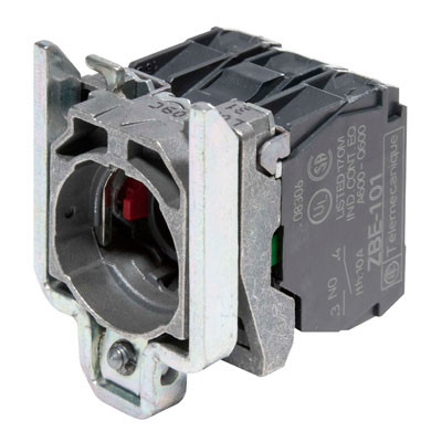 ZB4BW065 Schneider Harmony XB4 Direct Supply Light Block with Fixing Collar &amp; 1 x N/O 1 x N/C Contacts for BA9s bulb or LED up to 250V