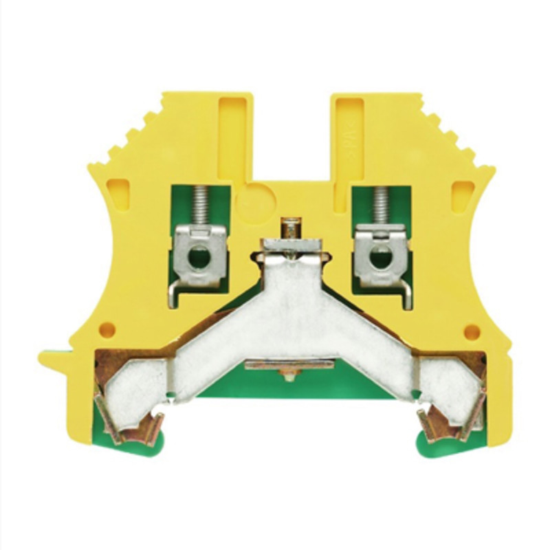 Weidmuller W Series 2.5mm Earth DIN Rail Terminal for TS35 Rail Green