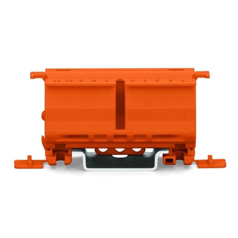 222-500 WAGO 222 Series Mounting Carrier for DIN Rail or Screw Fixing with Strain Relief Plate Orange