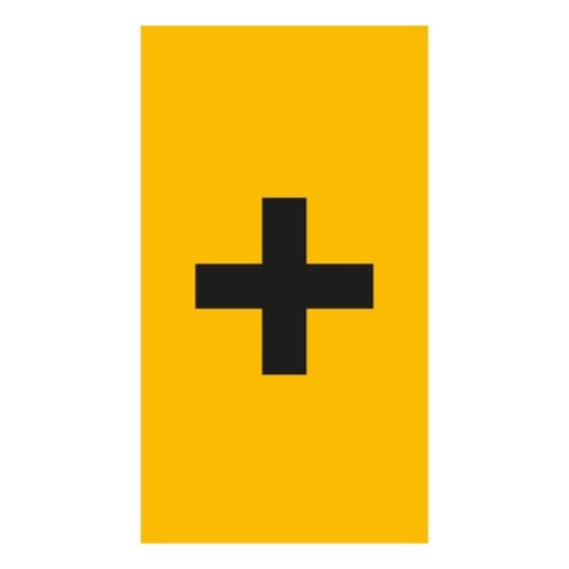 038292 Legrand CAB3 Marker 4-6mm Symbol &#039;+&#039; Black on Yellow Pack of 300