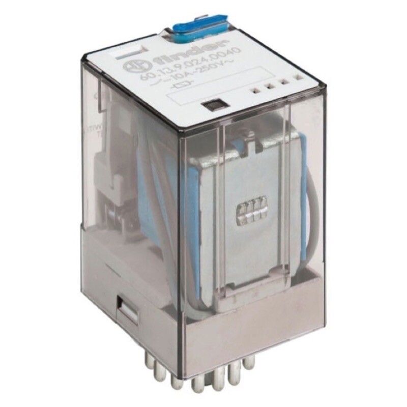 60.13.9.012.0040 Finder 60.13 Three Pole 10A Relay 12VDC Coil 3 Change-Over Contacts (3PDT) Lockable Test Button &amp; Mechnical Flag