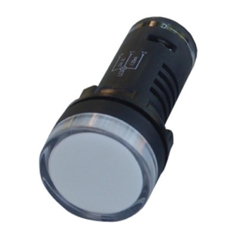 AD22-W110-LT 110VAC White LED Monoblock Pilot Lamp with Lamp Test 22.5mm