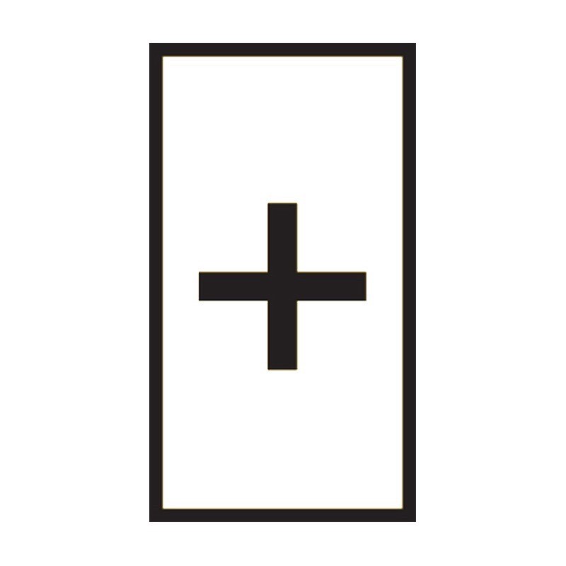 HODS85X5WE-100 + HellermannTyton HODS85 Marker Black on White &quot;+&quot; Pack of 100