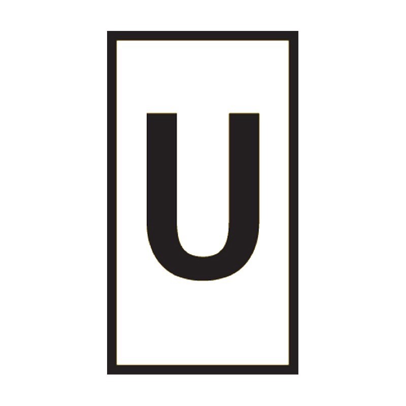 HODS85X5WE-100 U HellermannTyton HODS85 Marker Black on White &quot;U&quot; Pack of 100