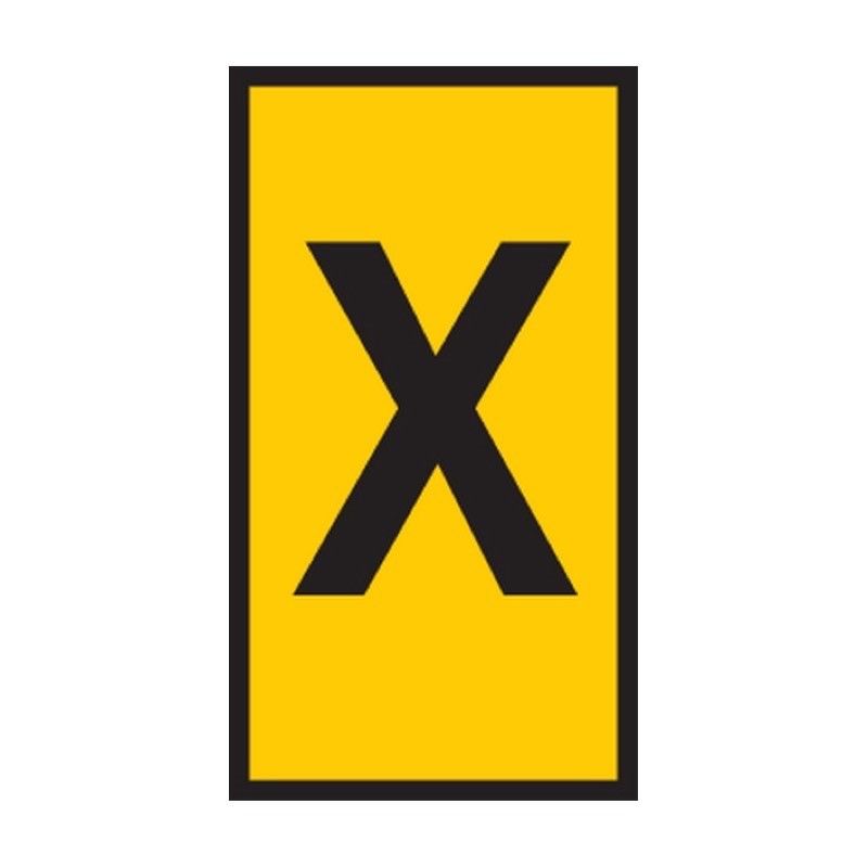 HellermannTyton HODS85 Marker Black on Yellow "X" Reel of 1000