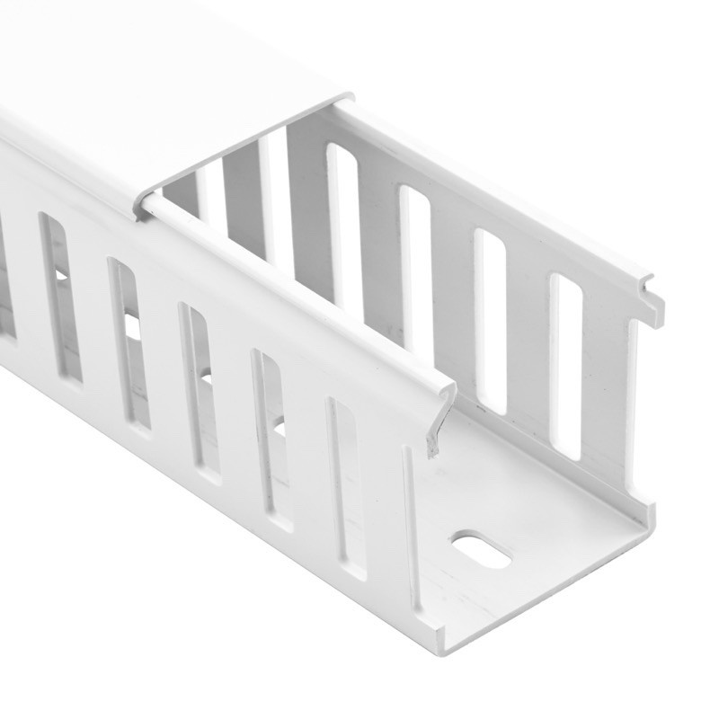 20460024H Betaduct Halogen Free Closed Slot Trunking 25W x 75H Grey RAL7035 Box of 16 Metres (8 Lengths) 