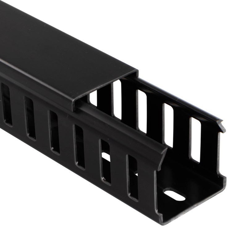 09070000Y Betaduct PVC Closed Slot Trunking 50W x 75H Black RAL9005 Box of 16 Metres (8 Lengths) 