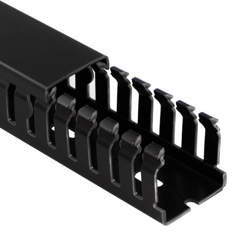 09410000Y Betaduct PVC Open Slot Trunking 125W x 75H Black RAL9005 Box of 8 Metres (4 Lengths) 